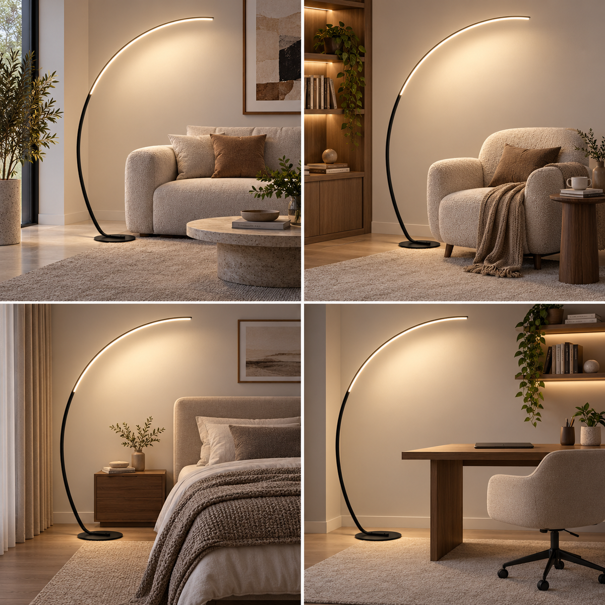 Lampadaire arc LED nordique en aluminium
