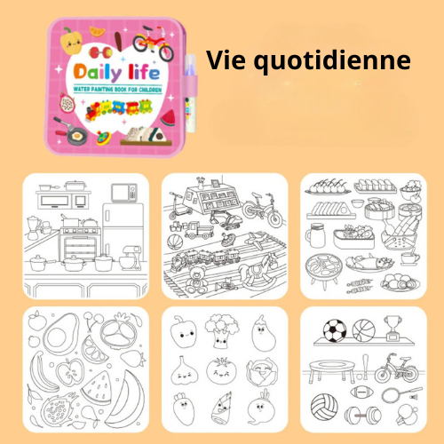 DoodleDry™ - Livre de coloriage à l'eau réutilisable