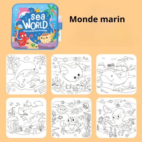 DoodleDry™ - Livre de coloriage à l'eau réutilisable