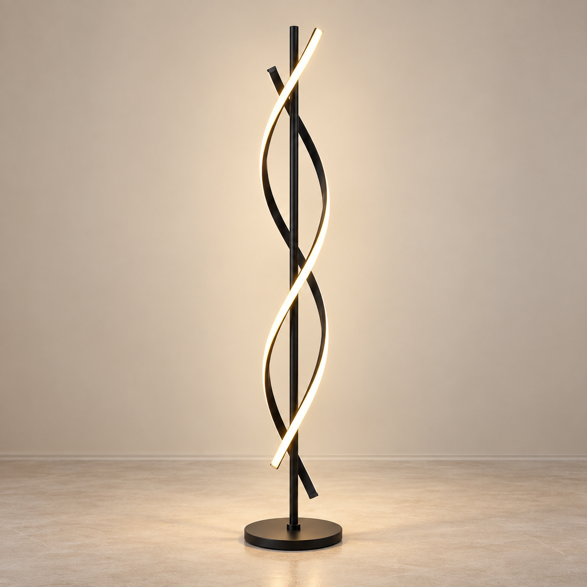 Lampadaire LED sculptural nordique en aluminium