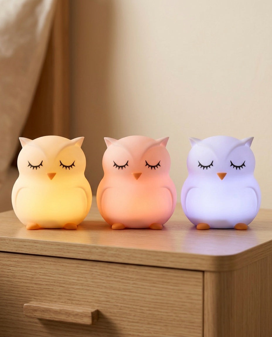 Veilleuse Hibou Bébé - veilleuse en trois teintes de lumière douce