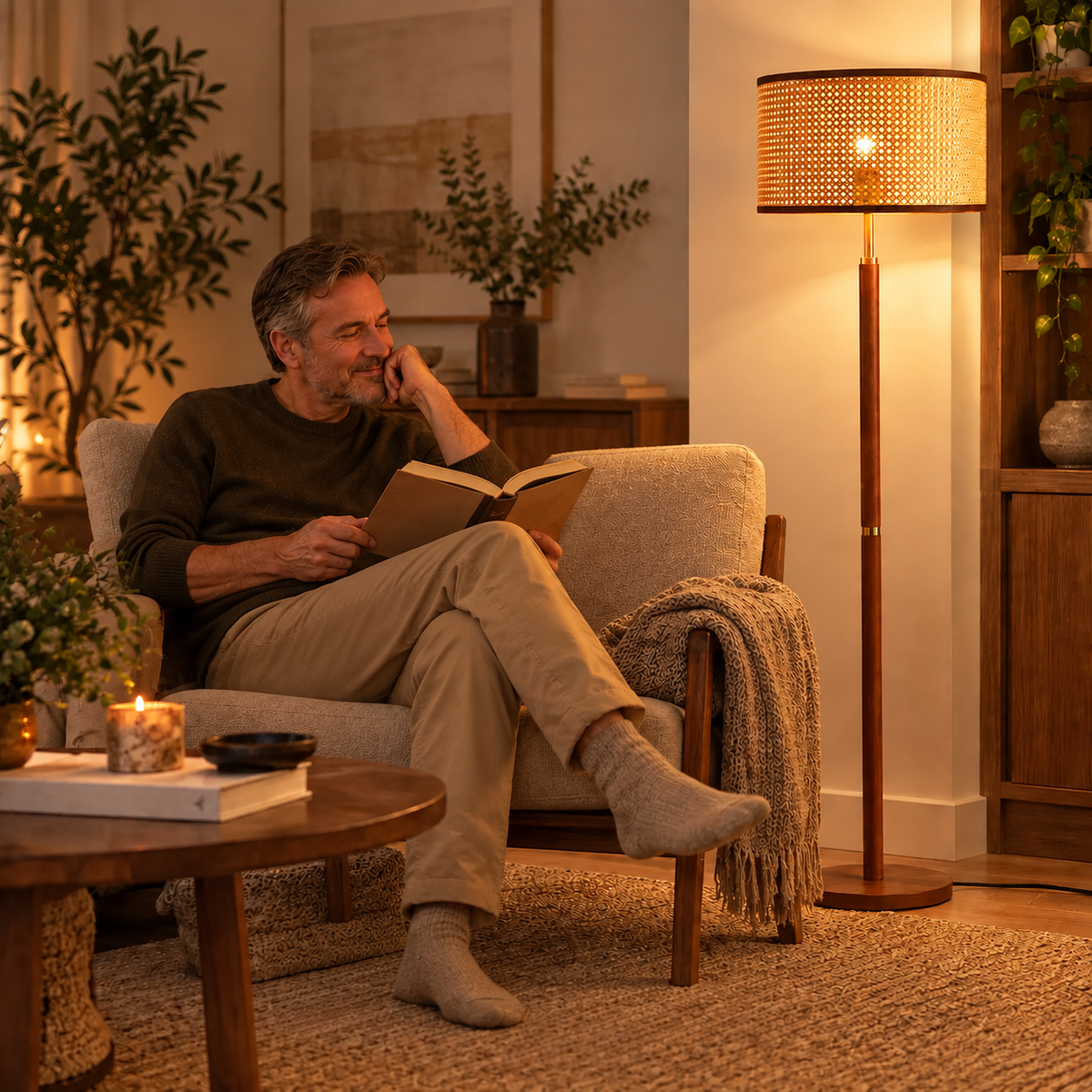 Lampadaire créatif style bambou