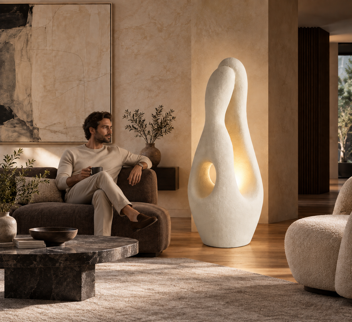 Lampadaire sculptural moderne