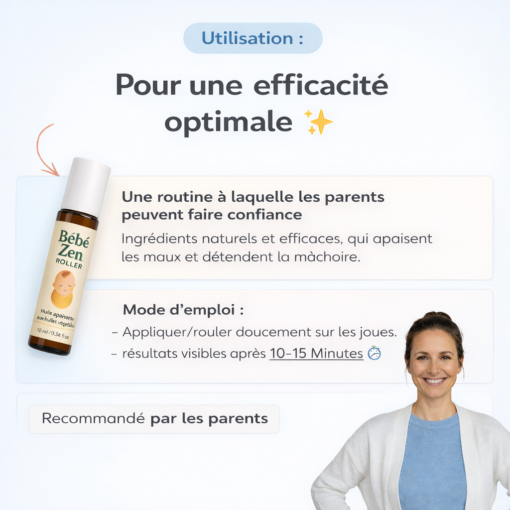 Bébé zen roller - Roll-on naturel pour poussées dentaires