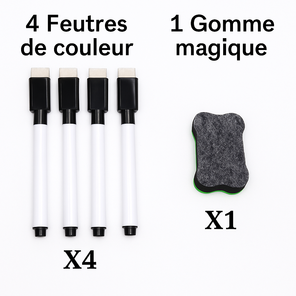 4 Feutres + 1 Gomme Magique