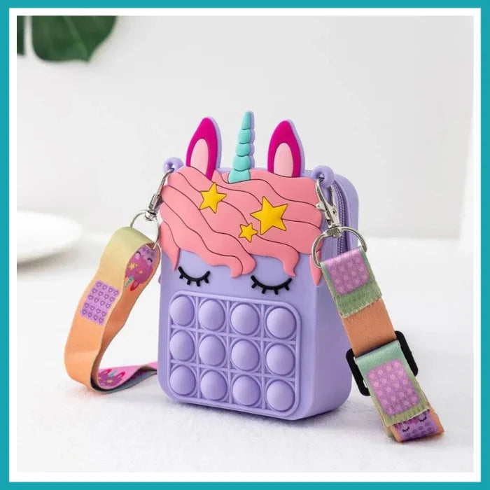 Bolsa Pop It unicornio - Bandolera de moda para niñas