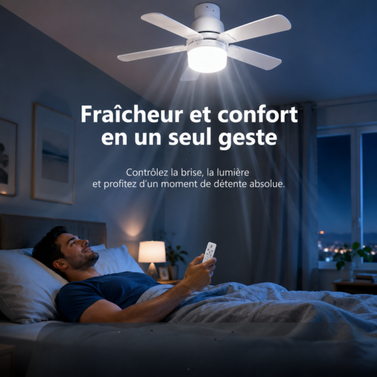 Ventilateur de plafond LED 2 en 1