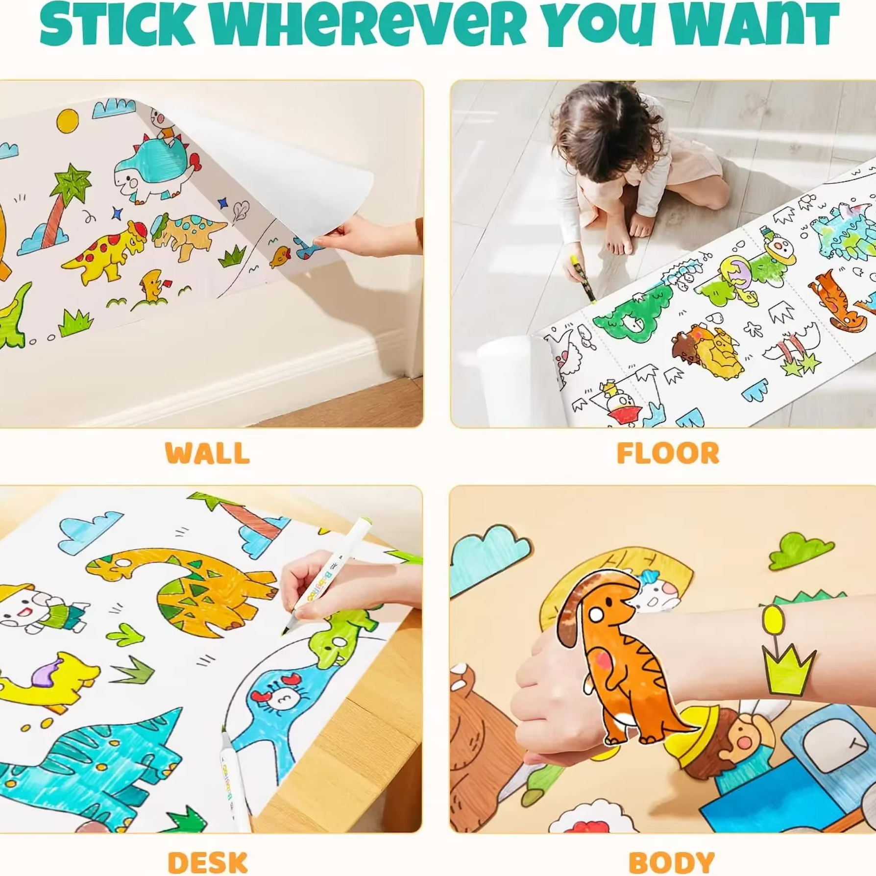 Rollo para colorear creativo para niños