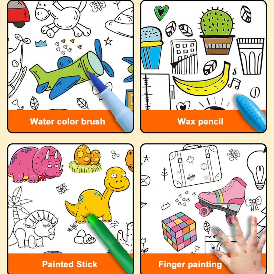 Rollo para colorear creativo para niños