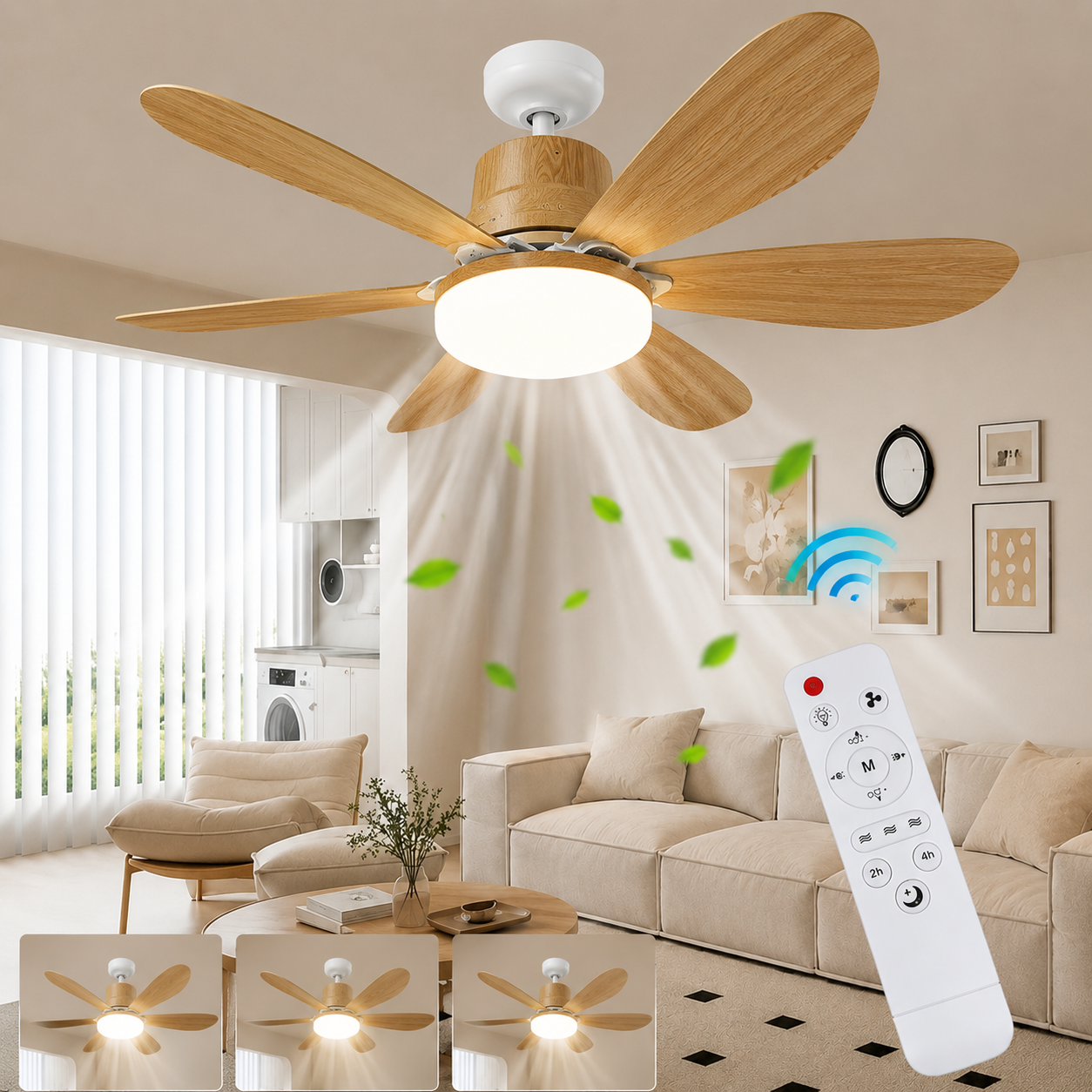 Ventilateur de plafond LED 2 en 1