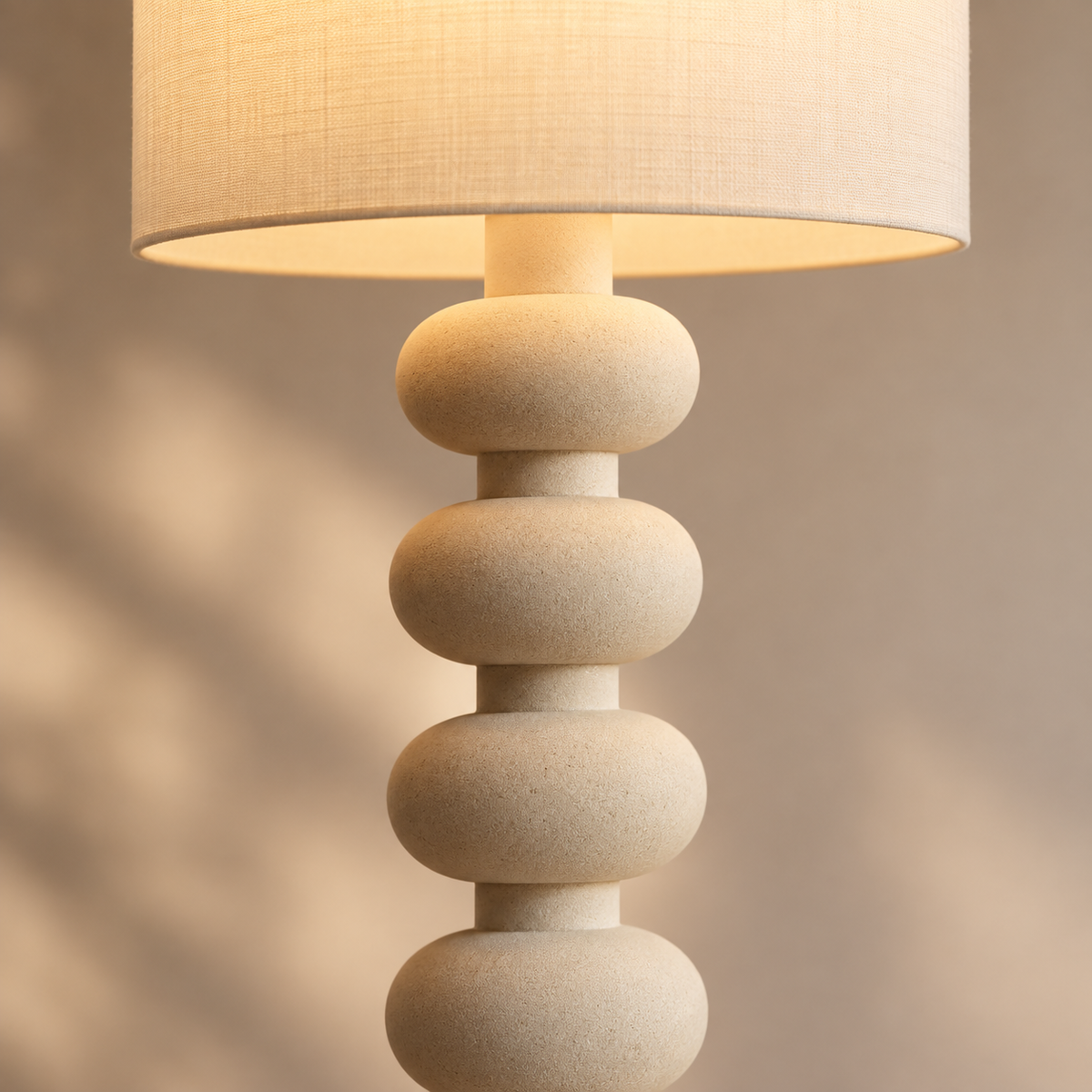 Lampadaire rétro français en forme de gourde crème