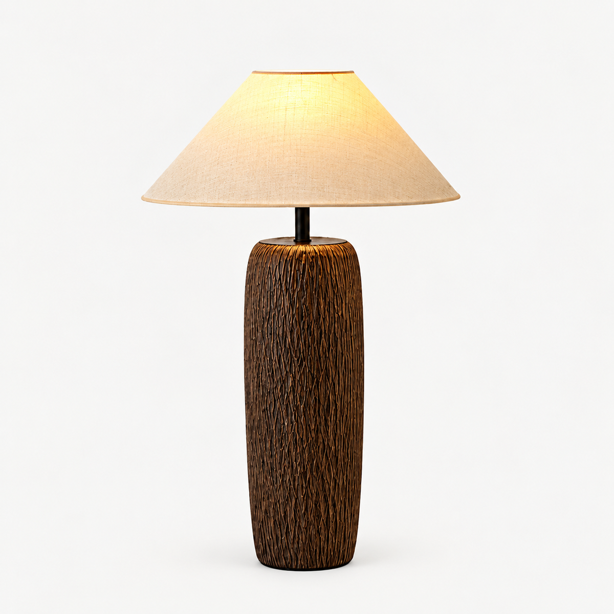 Lampadaire rétro en céramique et tissu