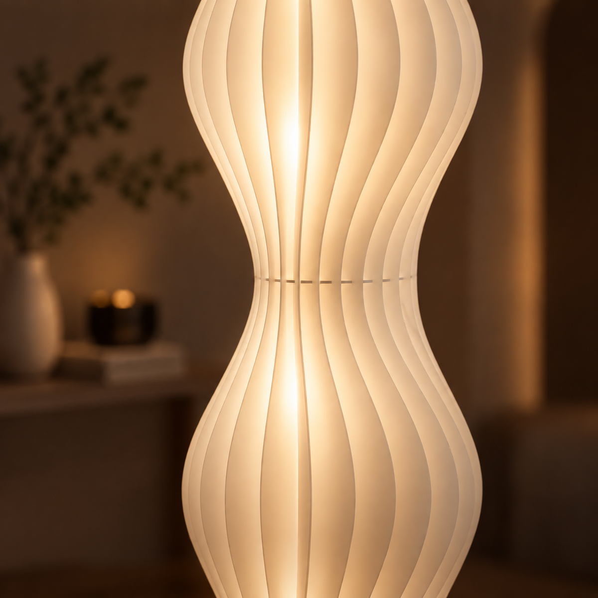Lampadaire sculptural wabi-sabi
