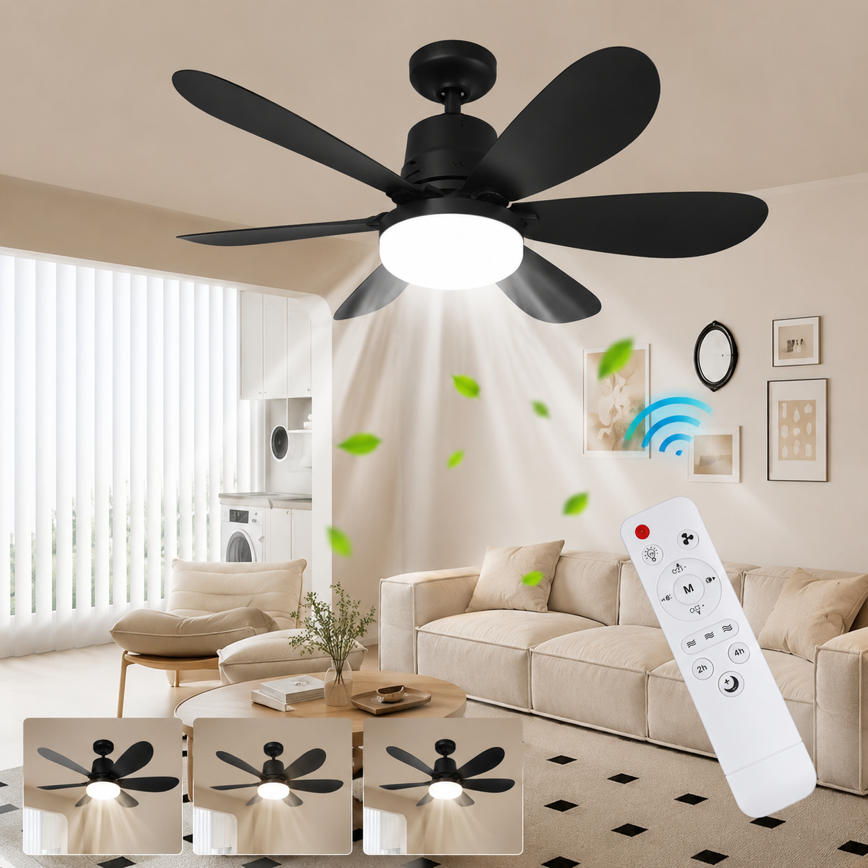 Ventilateur de plafond LED 2 en 1