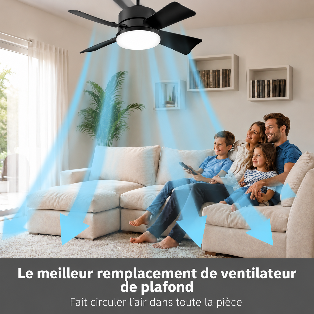 Ventilateur de plafond LED 2 en 1