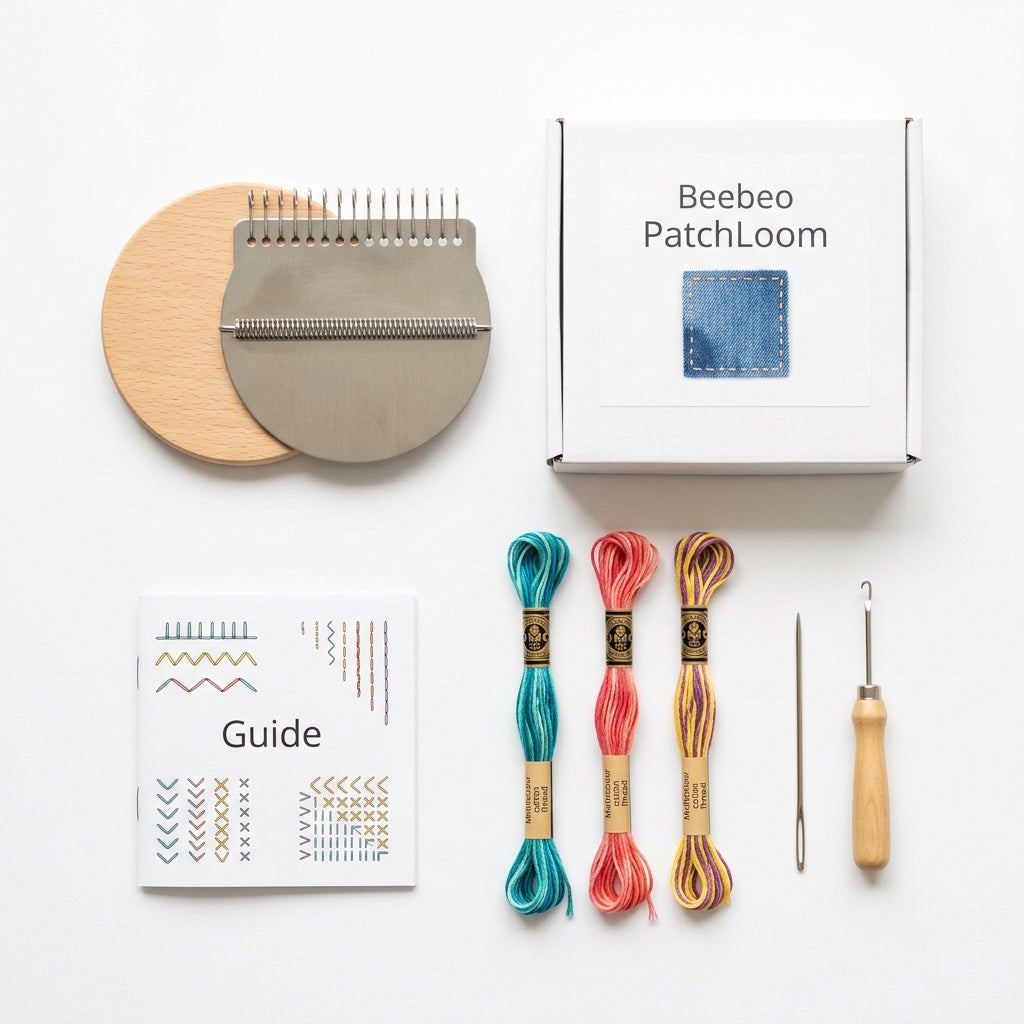 Beebeo PatchLoom mending loom kit, everything in the box