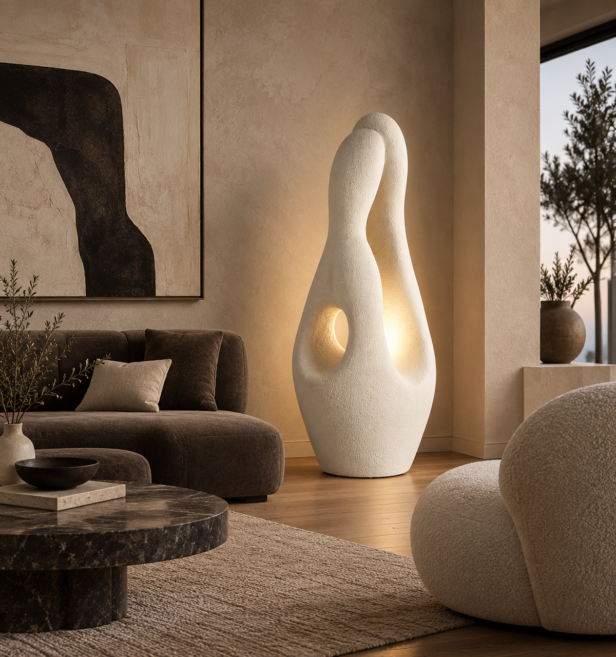 Lampadaire sculptural moderne