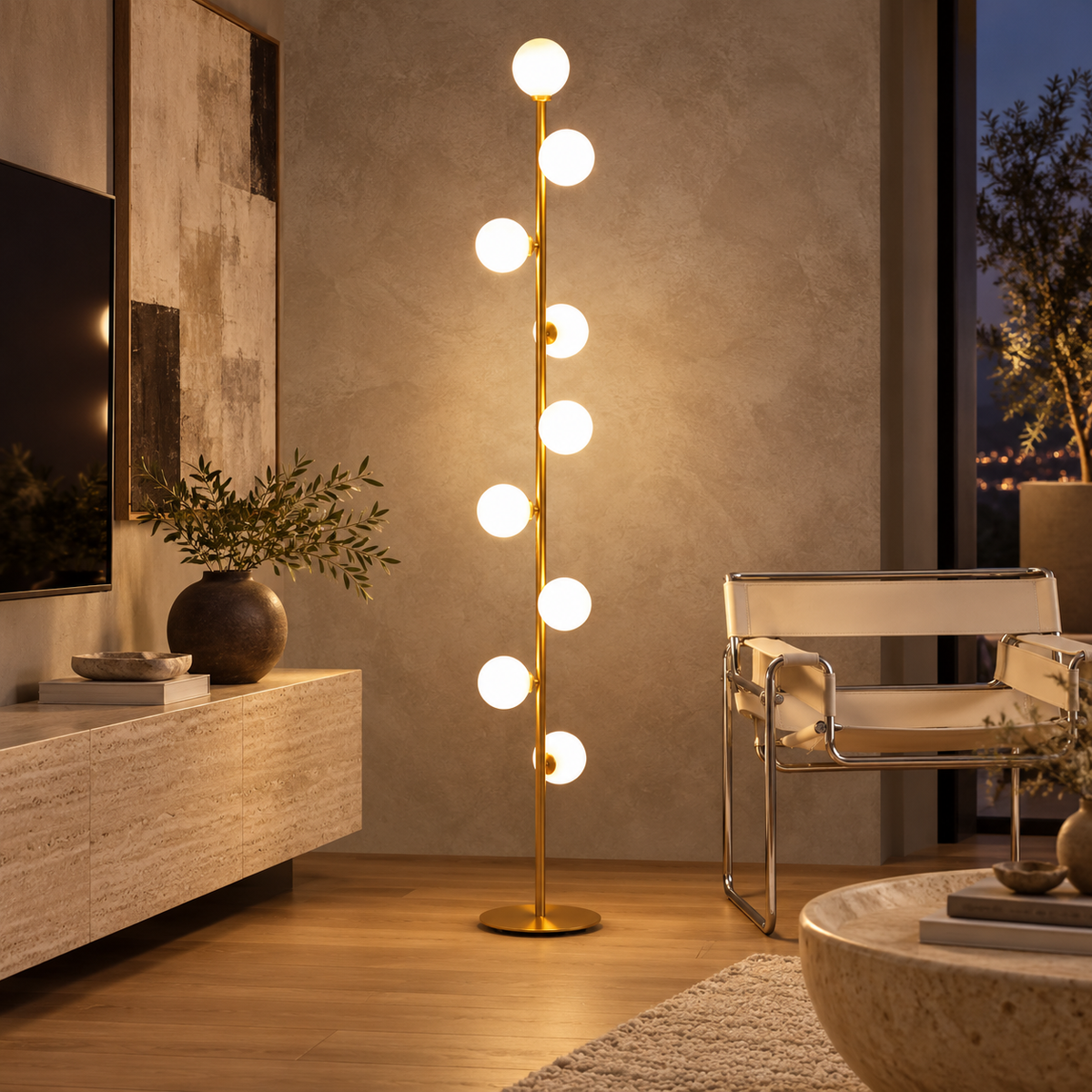 Nordic Glass Globe Floor Lamp