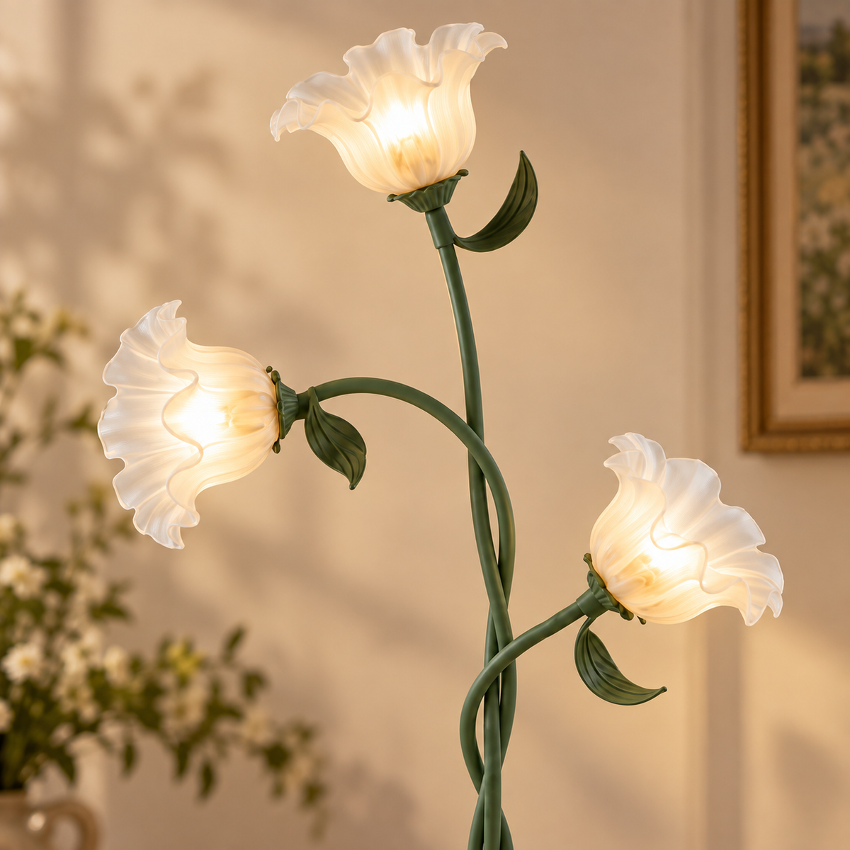 Lampadaire rétro floral style campagne française