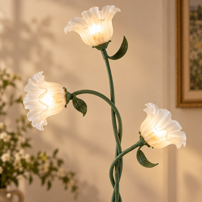 French Country Floral Floor Lamp – Retro Style