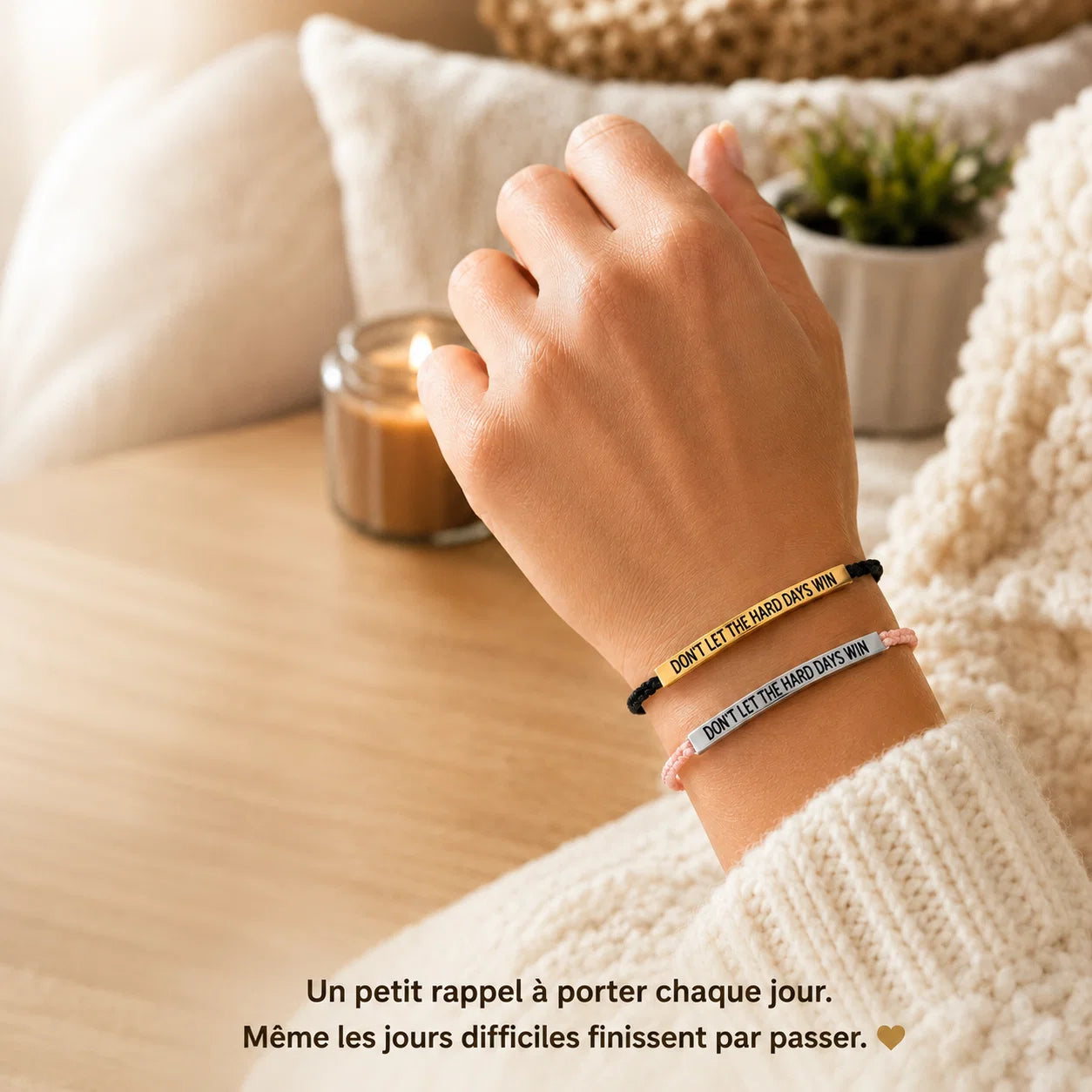 Beebeoeu™ | Bracelet « Ne laissez pas les jours difficiles prendre le dessus »