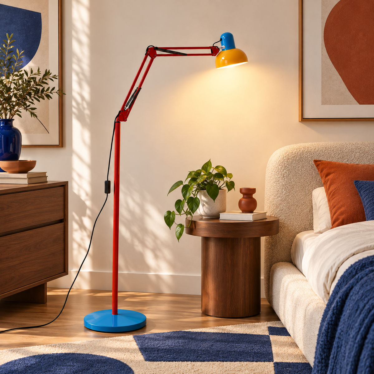 Lampadaire d'angle LED pliable moderne