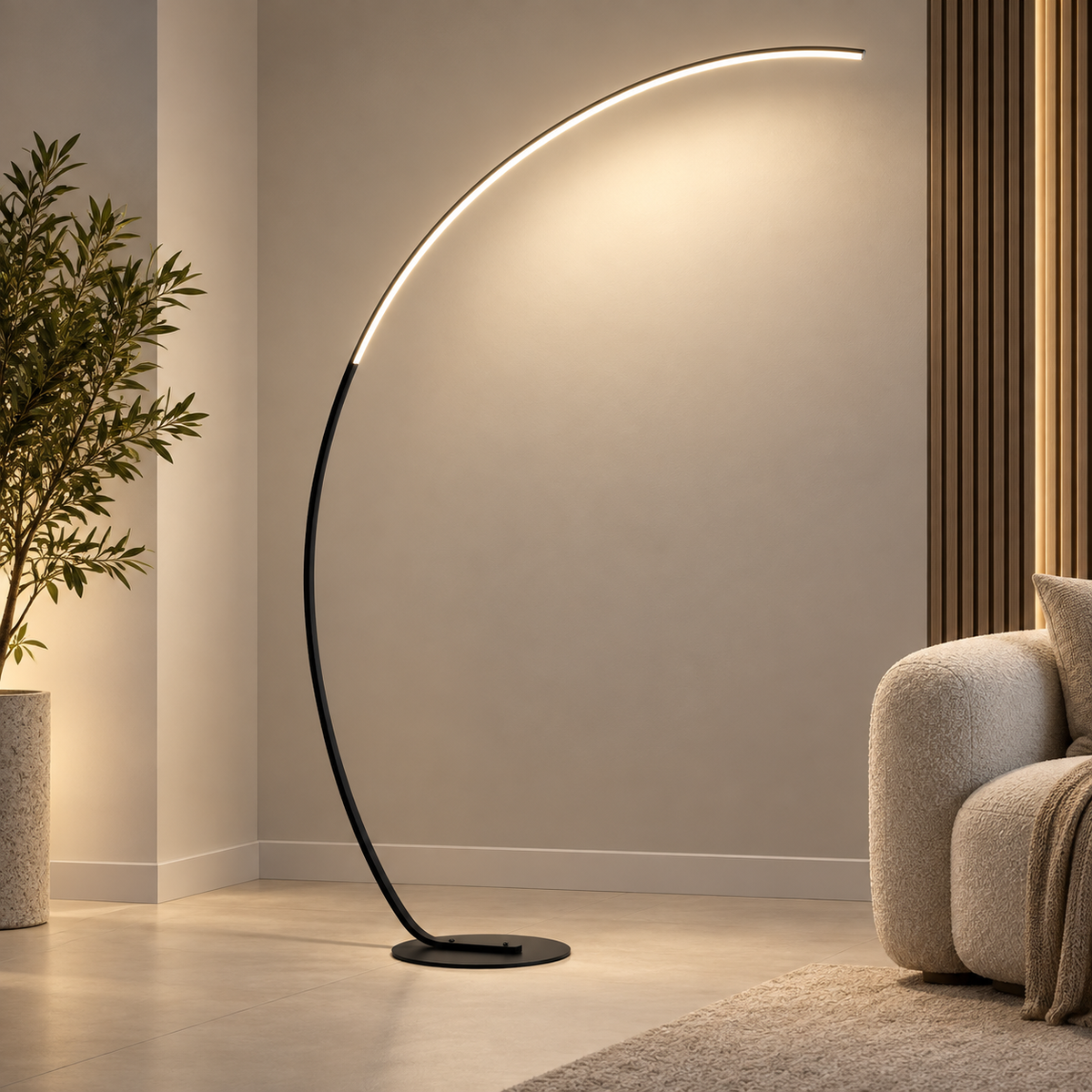 Lampadaire arc LED nordique en aluminium