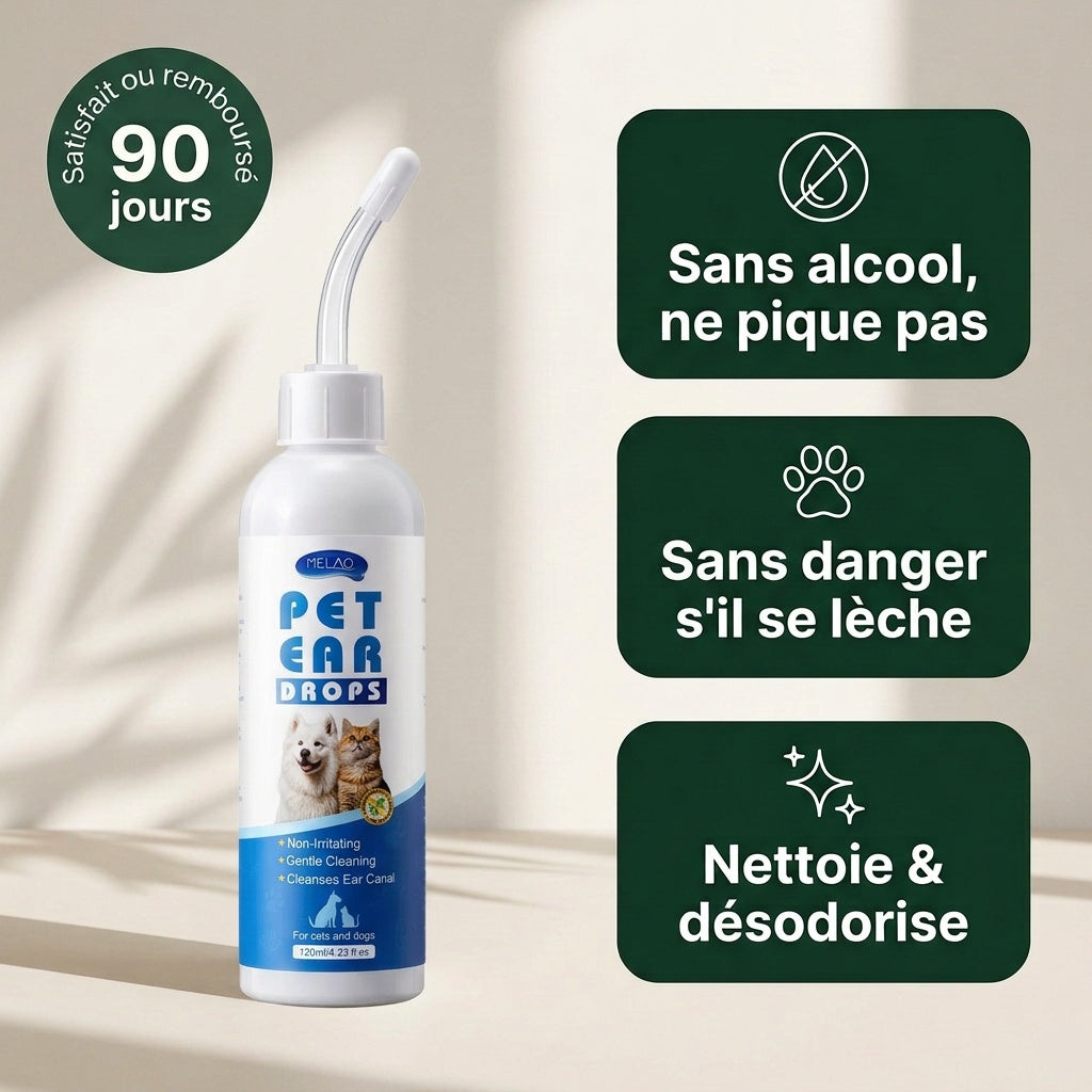 Nettoyant oreilles chiens et chats