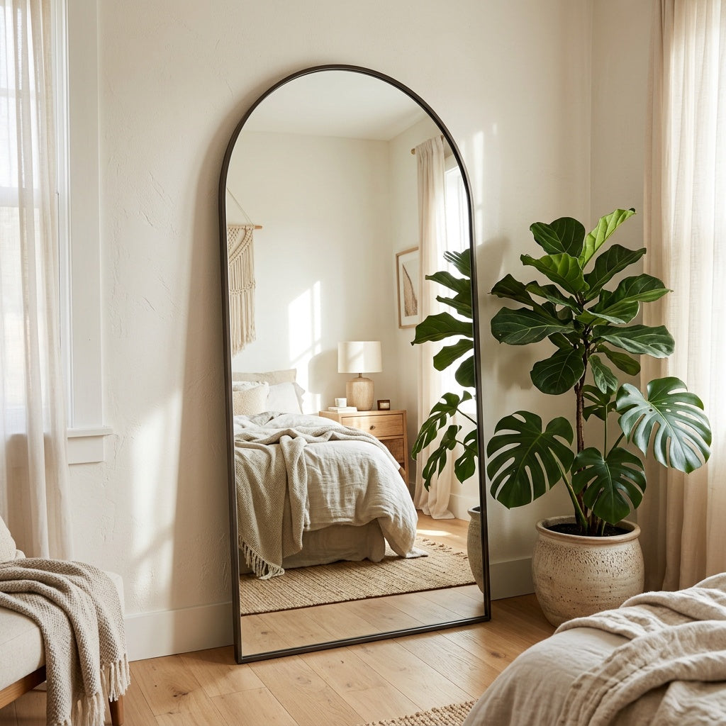 Miroir Mural Design Arrondi en situation
