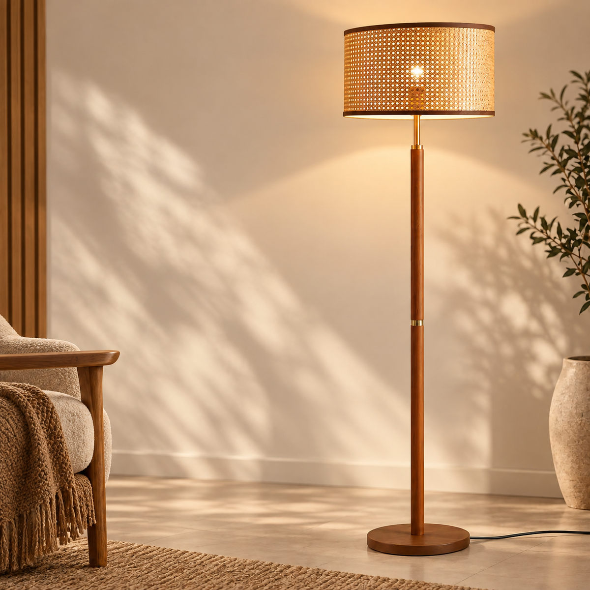 Creative Bamboo-Style Floor Lamp