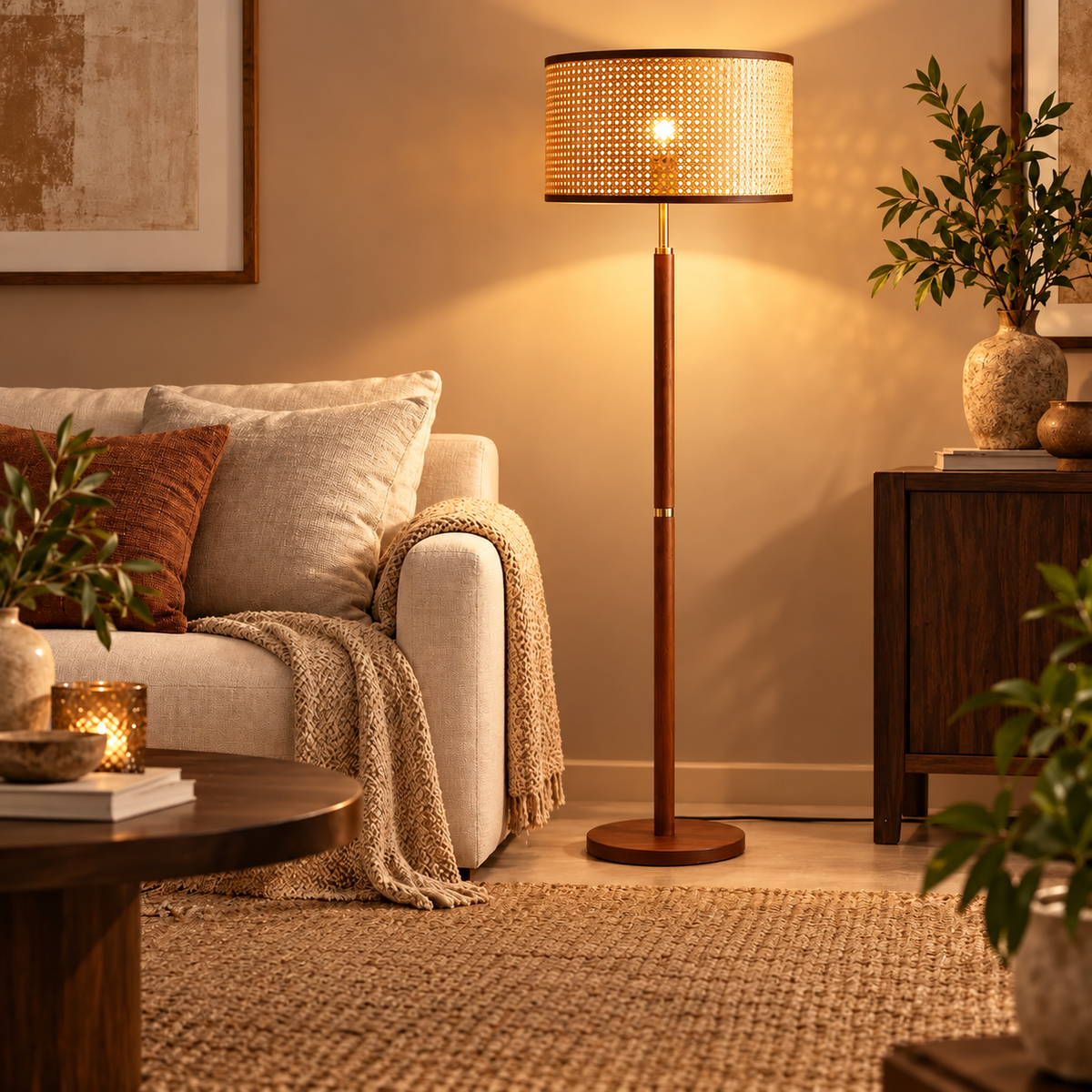 Lampadaire créatif style bambou