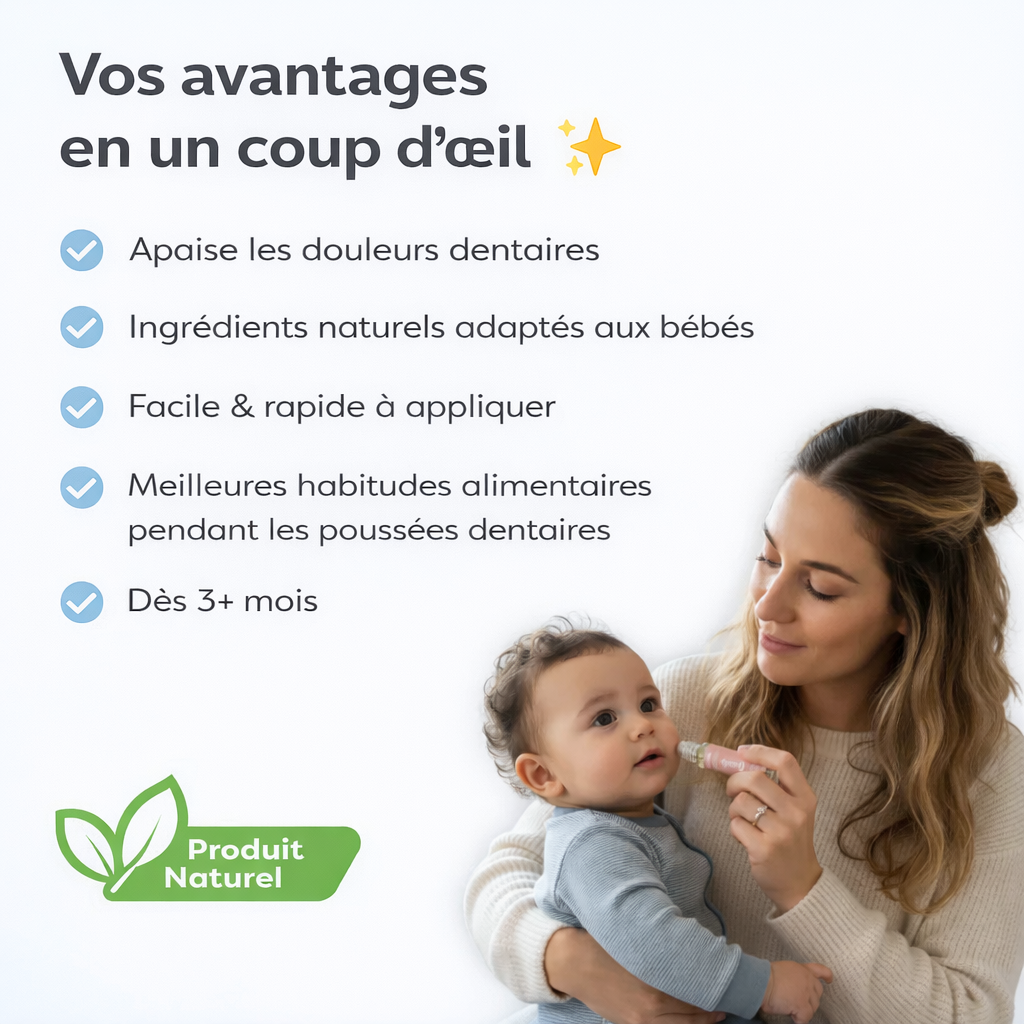 Bébé zen roller - Roll-on naturel pour poussées dentaires