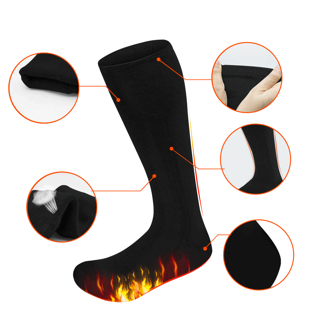 Détails des chaussettes chauffantes