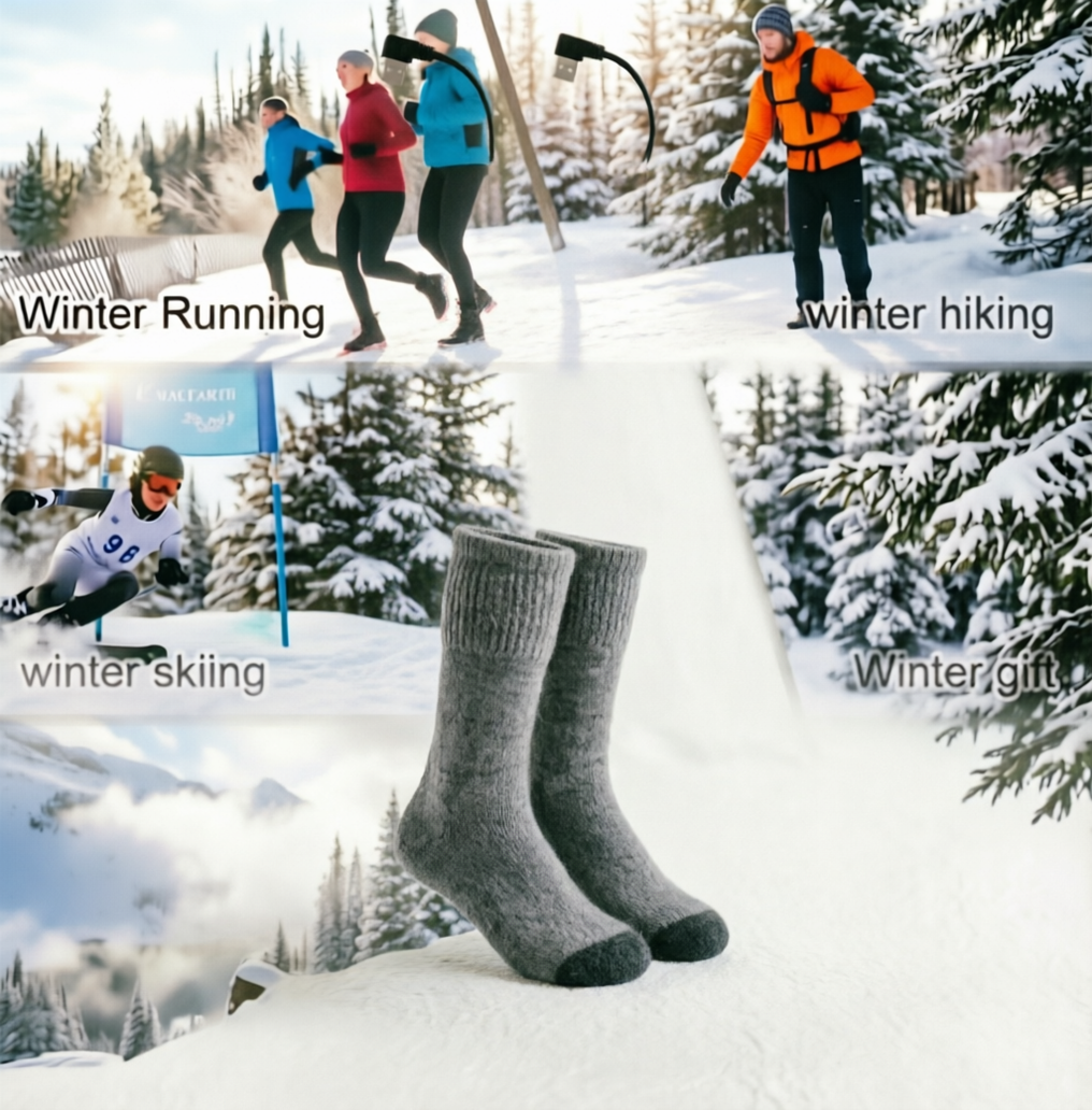 Chaussettes chauffantes pour le sport d'hiver