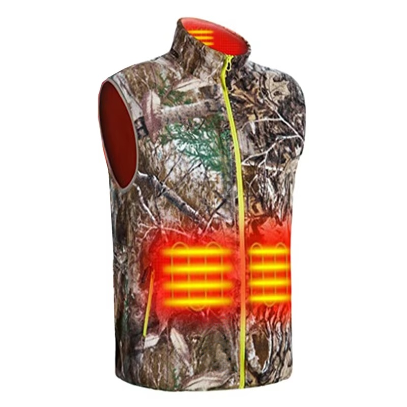 Gilet polaire chauffant camouflage