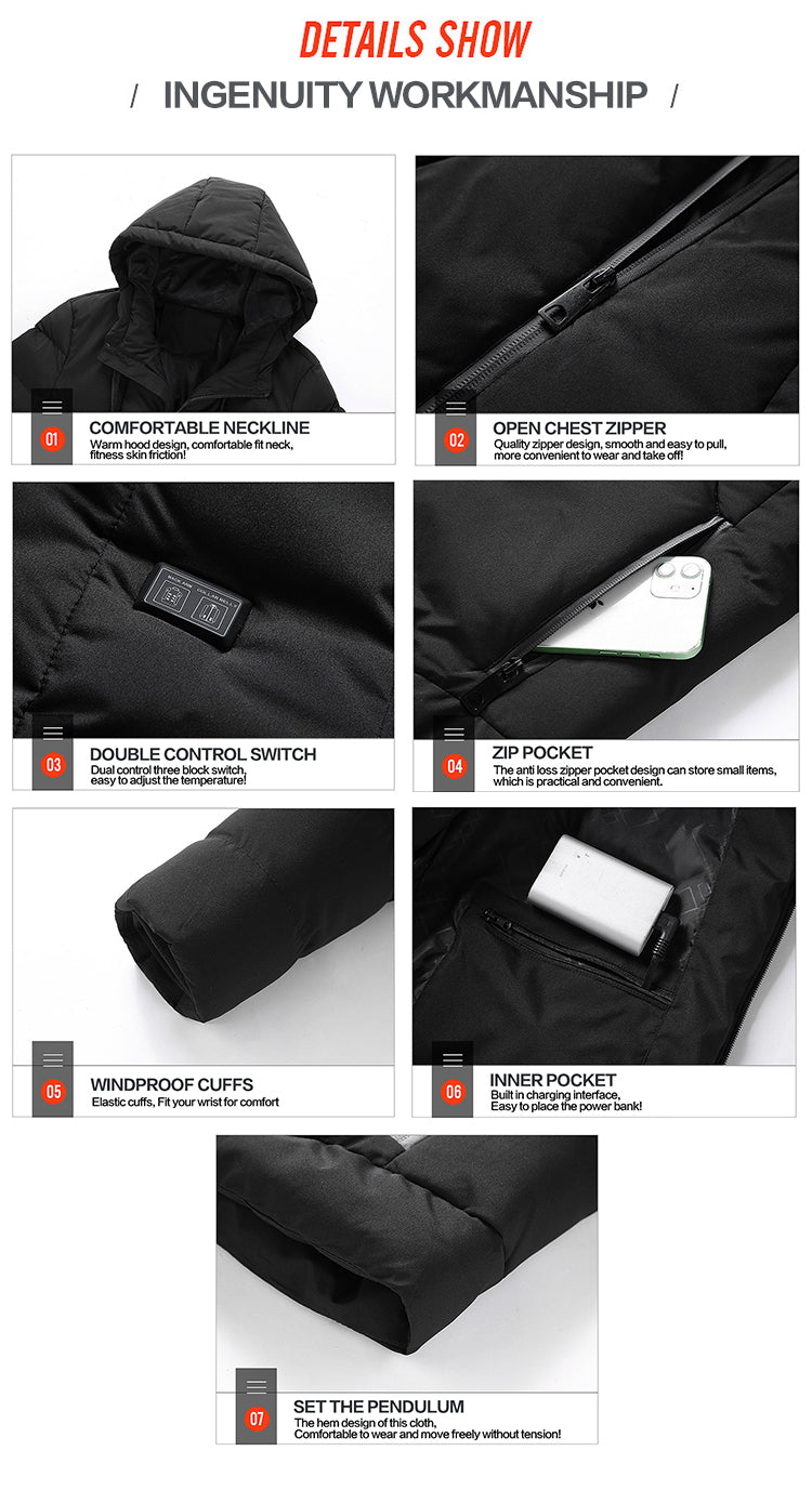Détails de la veste chauffante
