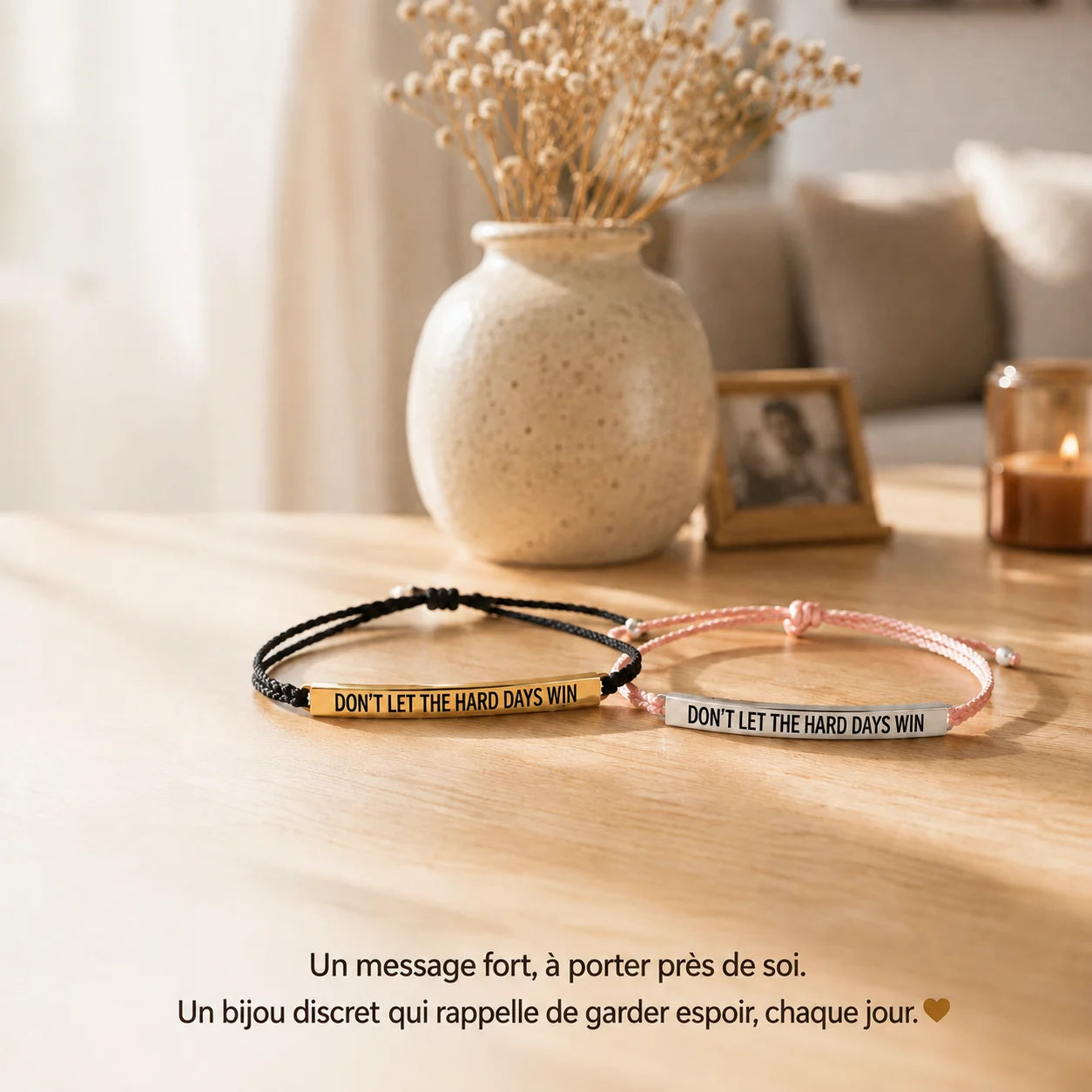 Beebeoeu™ | Bracelet « Ne laissez pas les jours difficiles prendre le dessus »