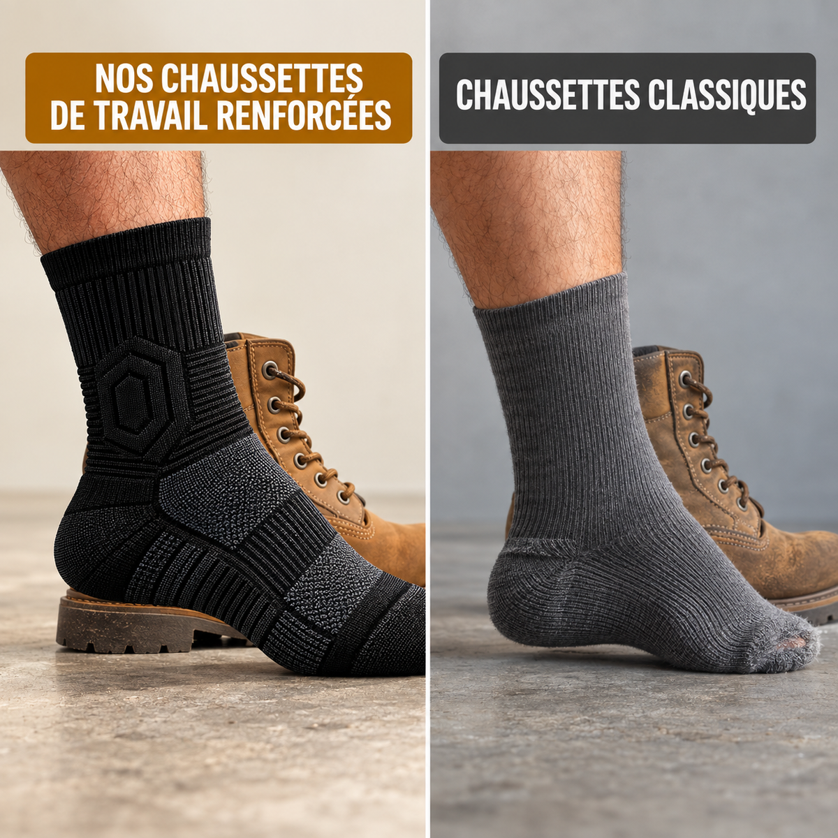 Beebeo | Chaussettes de Travail Renforcées