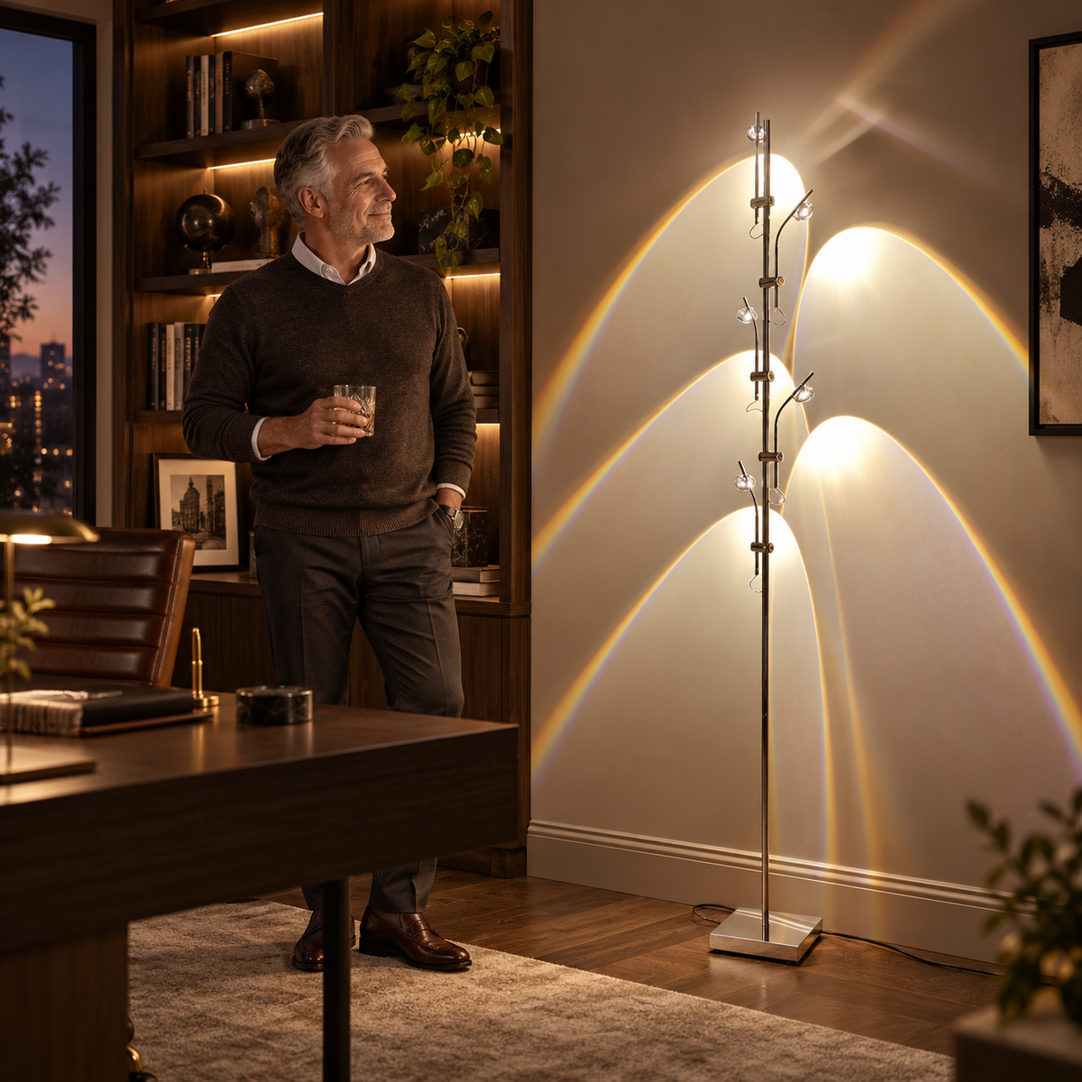 Lampadaire arc LED moderne réglable