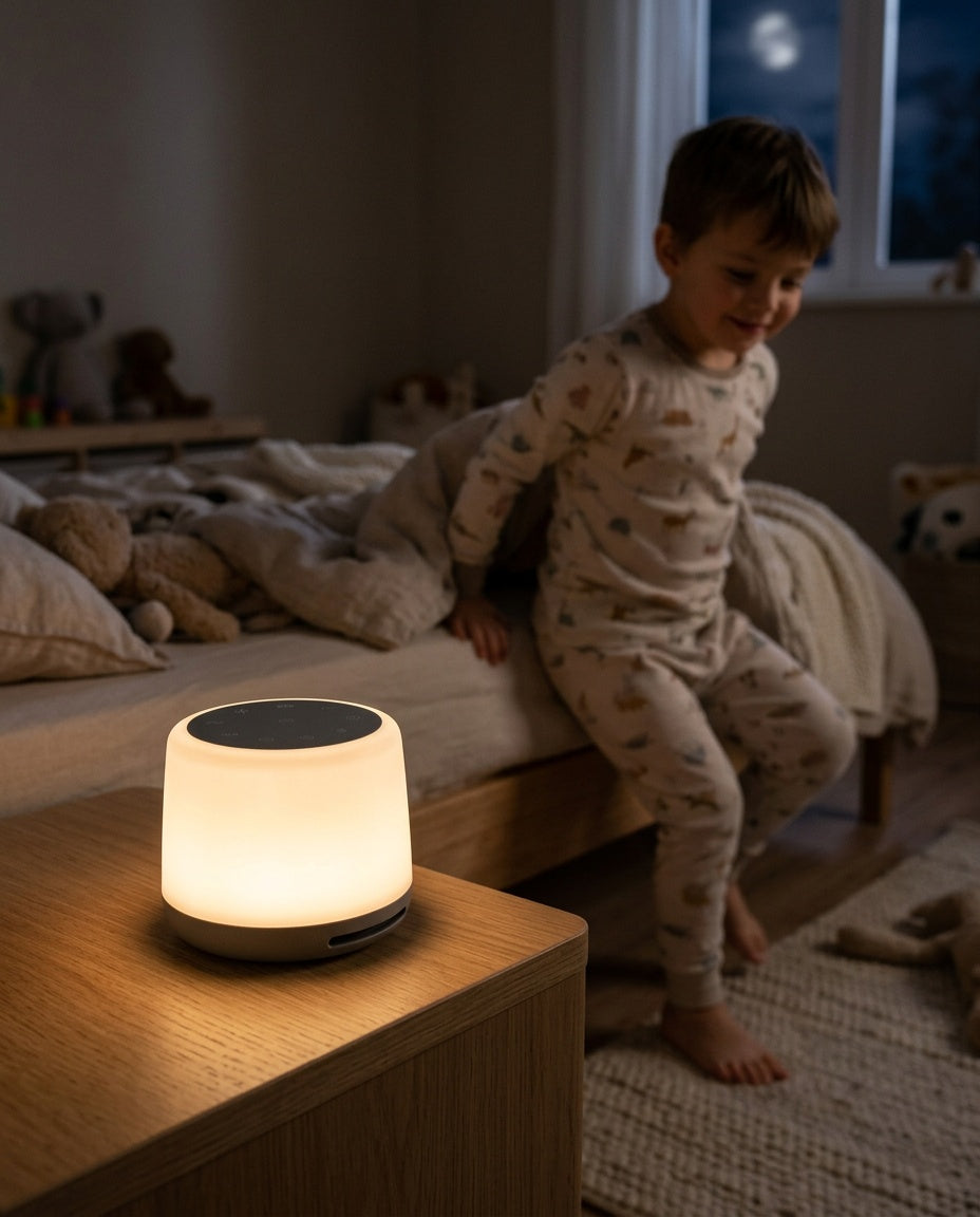Machine à Bruit Blanc - enfant se levant la nuit guidé par la lumière