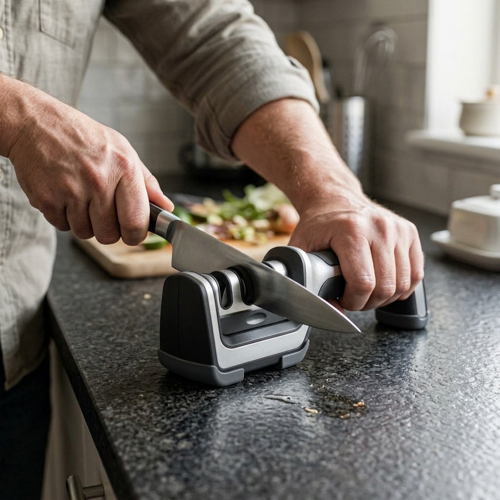 Aiguiseur de Couteaux Professionnel en situation