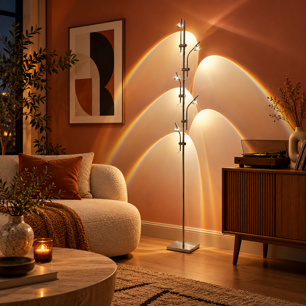 Lampadaire arc LED moderne réglable