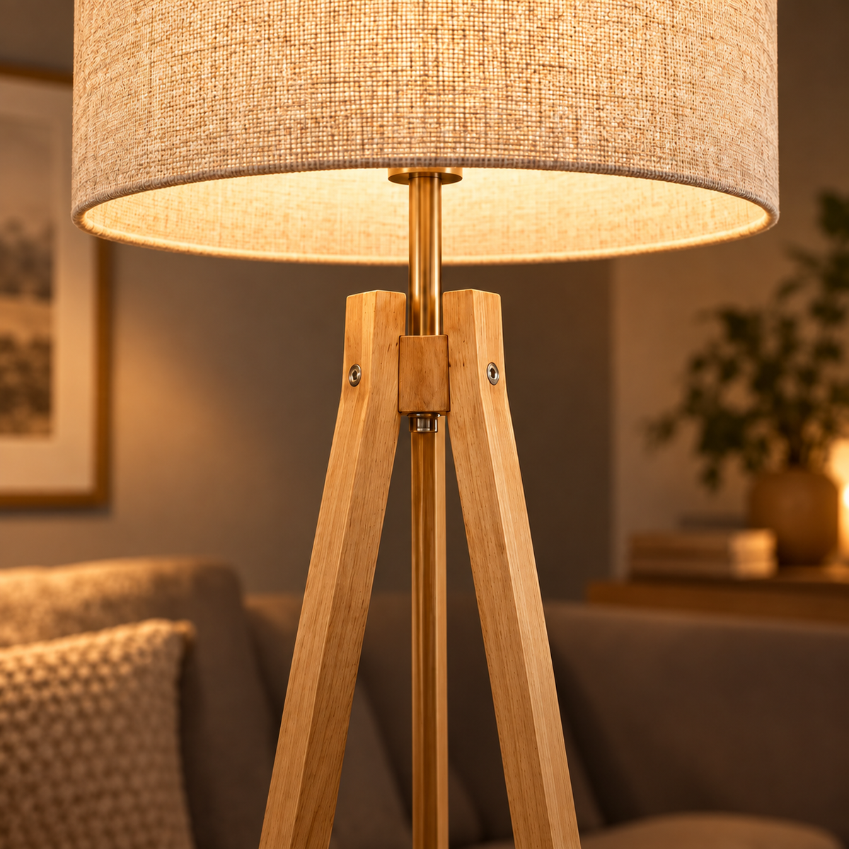 Lampadaire nordique luxueux en bois