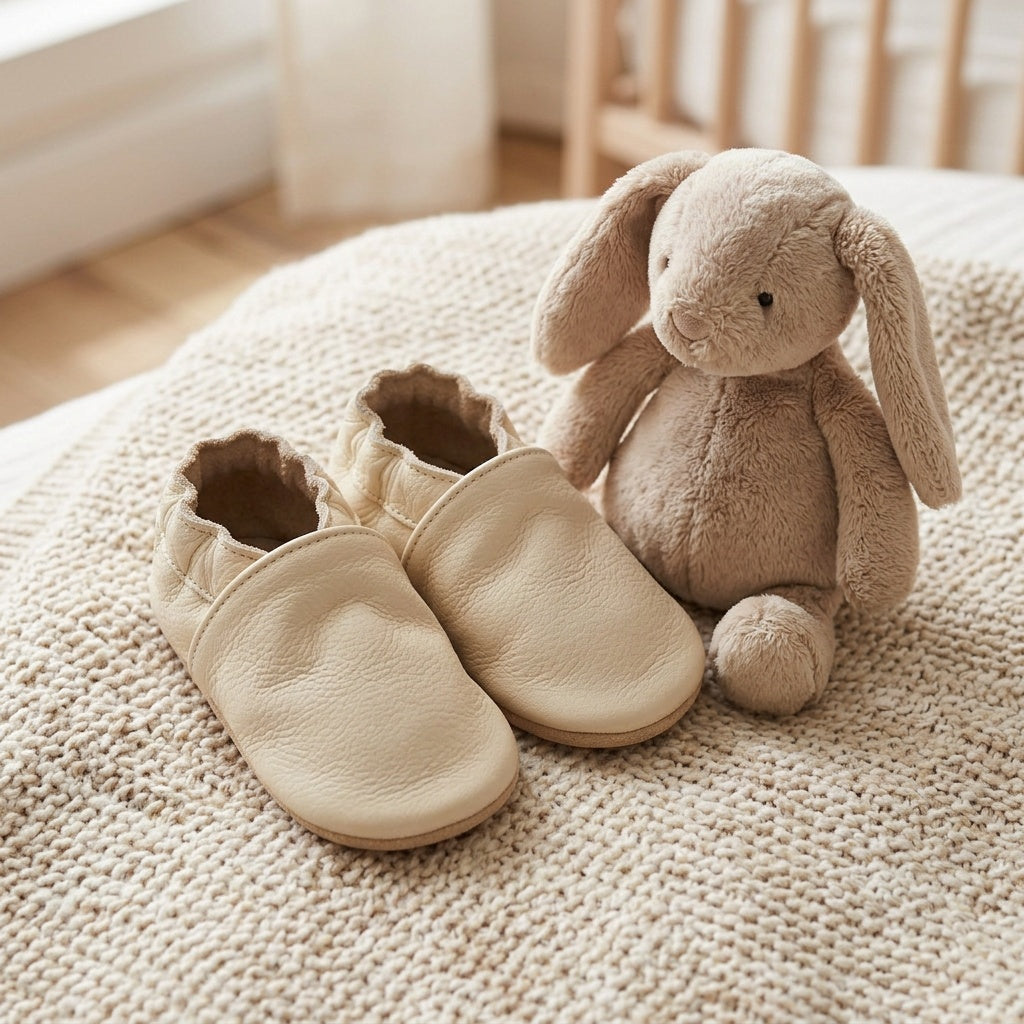Chaussons Cuir Souple Bébé en situation